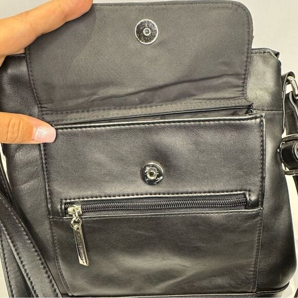 Giani Bernini Black Leather Women's Purse Shoulder Handbag Crossbody Bag - Picture 7 of 10